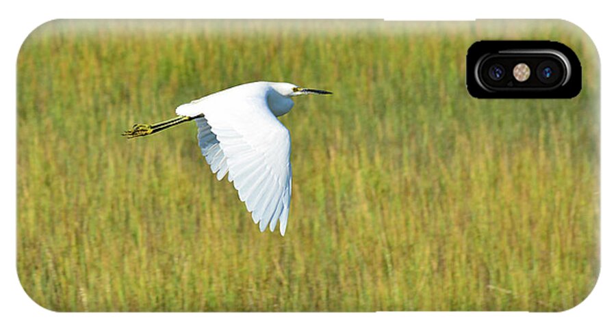 Birds iPhone X Case featuring the photograph Snowy Egret Doing a Downstroke by Bruce Gourley
