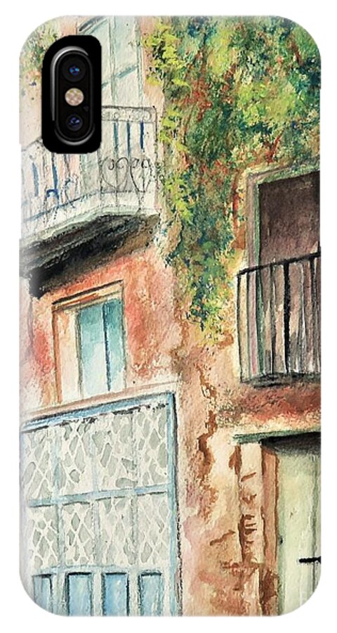 Sorrento iPhone X Case featuring the painting Sorrento Charm by Laurie Morgan