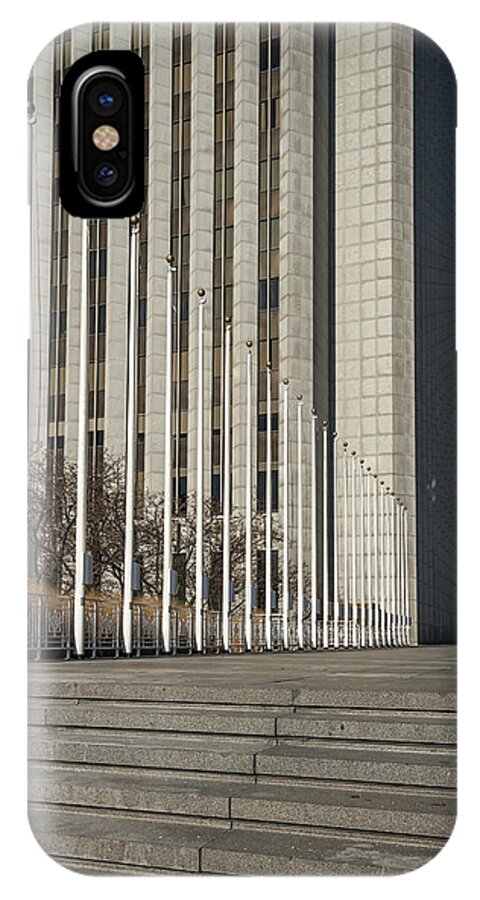Architecture iPhone X Case featuring the photograph Steps and Poles by Laura Hedien