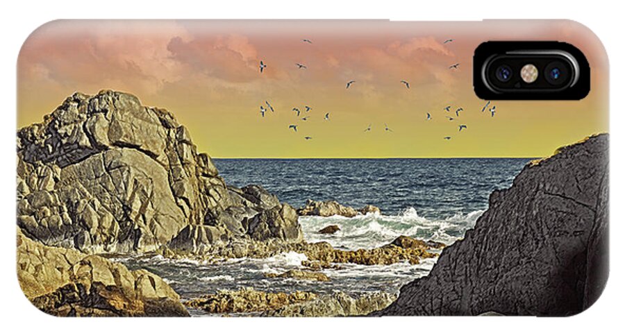 Buck Island iPhone X Case featuring the digital art Sundown at Buck by Climate Change VI - Sales