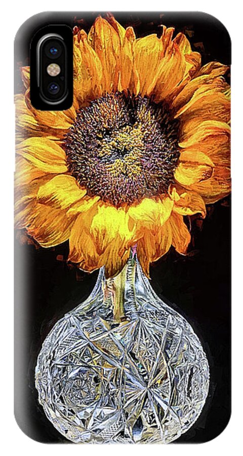 Still Life iPhone X Case featuring the digital art Sunflower Still Life by JC Findley