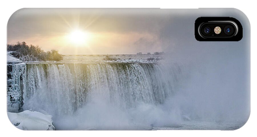 Winter Wonderland iPhone X Case featuring the photograph Sunrise in Niagara Falls by Nick Mares