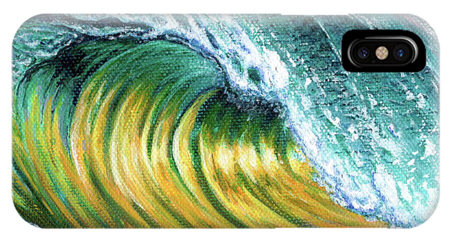 Surf iPhone X Case featuring the painting Surf into the Sunset by Adam Johnson