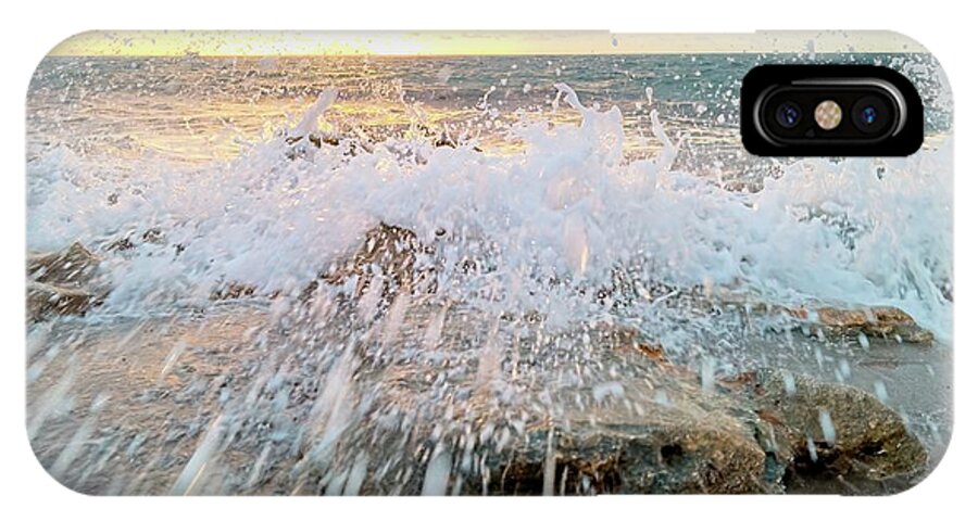 Seascape iPhone X Case featuring the photograph Surf Splash by Steve DaPonte