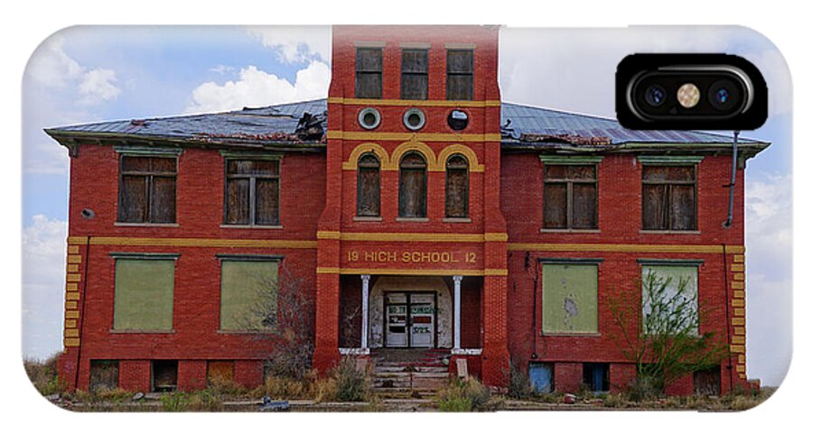 Texas iPhone X Case featuring the photograph Texas Ghost Town School by Kelly Gomez