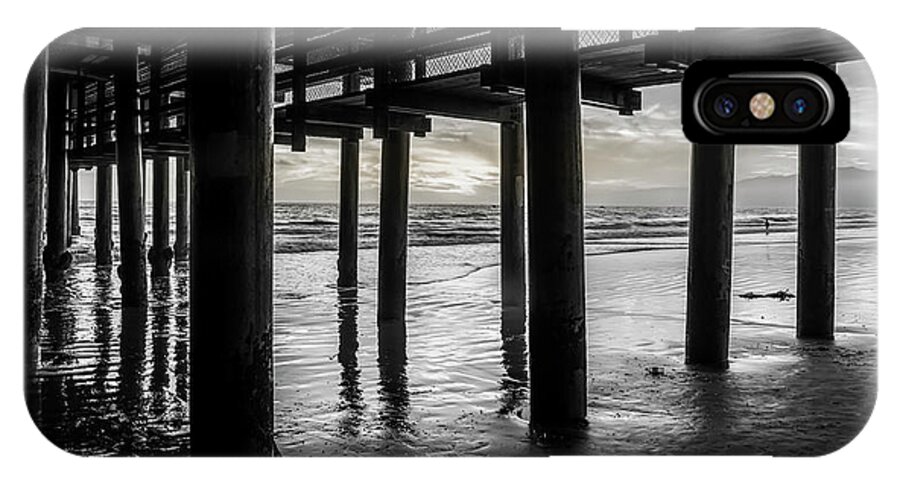 Under The Pier iPhone X Case featuring the photograph The Light Downunder - B and W by Gene Parks
