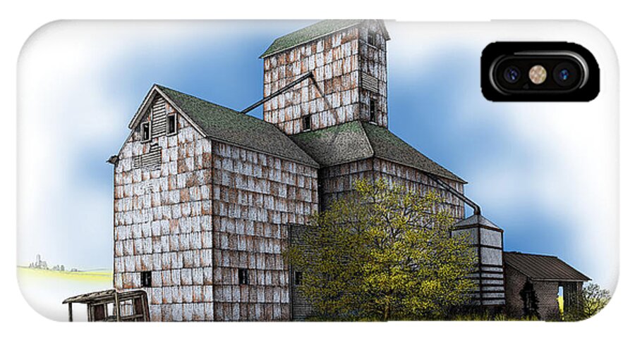History iPhone X Case featuring the digital art The Ross Elevator Autumn by Scott Ross