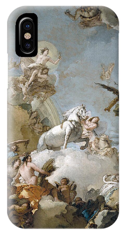 B1019 iPhone X Case featuring the painting The Chariot of Aurora, C1765 by Giovanni Battista Tiepolo