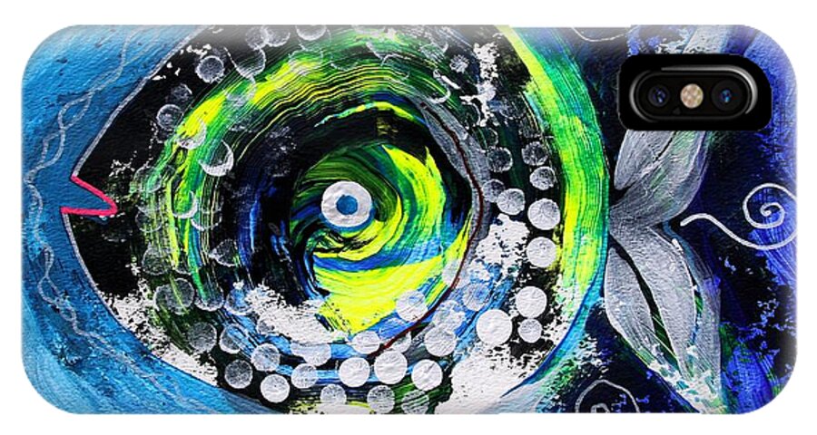 Fish iPhone X Case featuring the painting Transsexual Echo Fish by J Vincent Scarpace