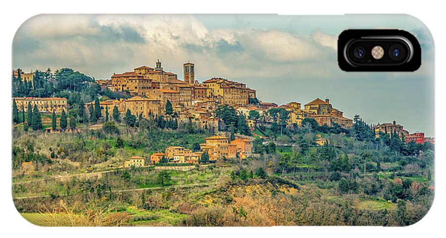 Montepulciano iPhone X Case featuring the photograph Tuscan Hill Town by Marcy Wielfaert