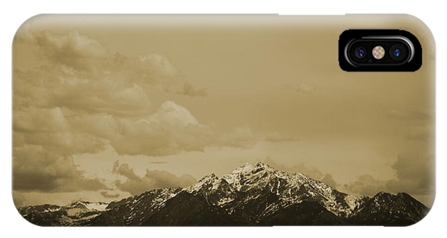 Mountain iPhone X Case featuring the photograph Utah Mountain in Sepia by Colleen Cornelius