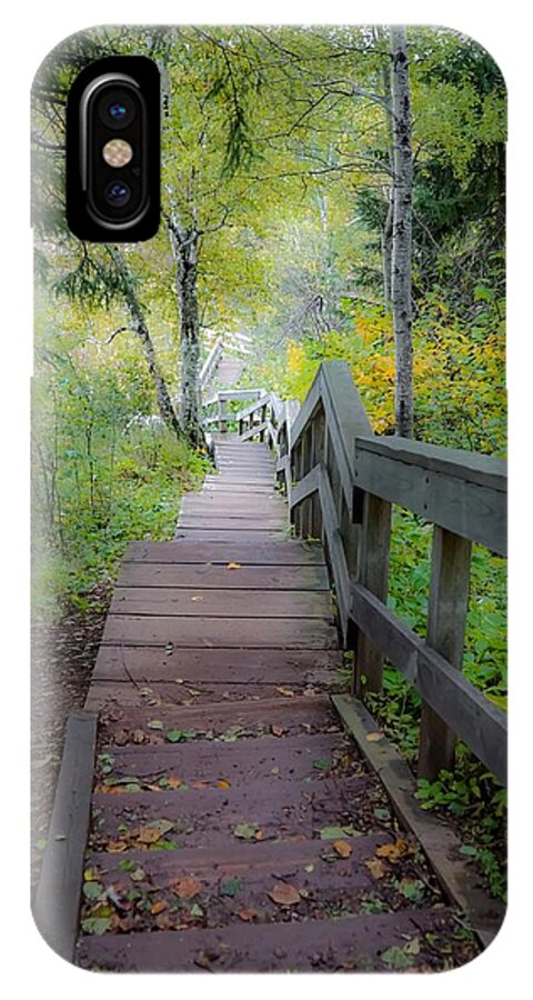 Tettegouche State Park iPhone X Case featuring the photograph Winding Stairs in Autumn by Susan Rydberg