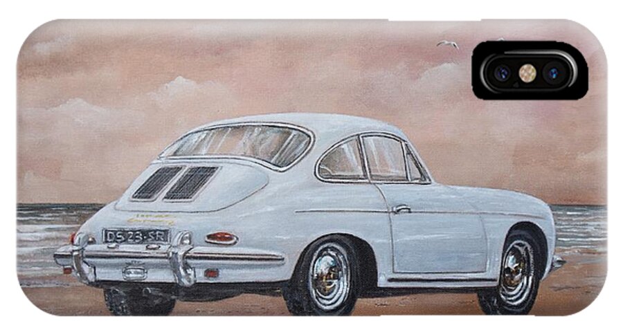 Pporsche Carrera iPhone X Case featuring the painting 1962 Porsche 356 carrera 2 by Sinisa Saratlic