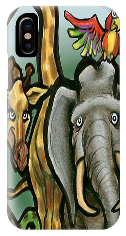 Animals iPhone X Case featuring the digital art Zoo Animals by Kevin Middleton