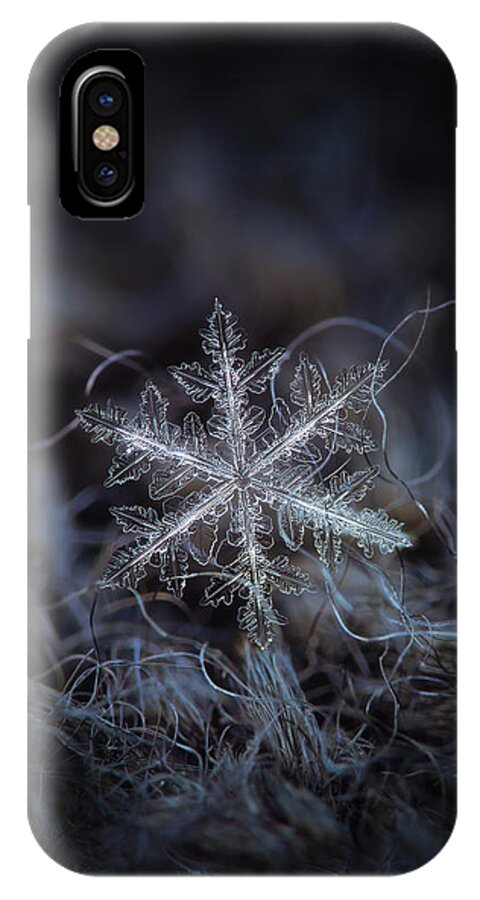 Snowflake iPhone X Case featuring the photograph Leaves of ice by Alexey Kljatov