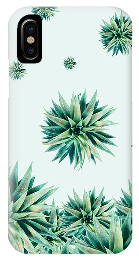 Cactus iPhone X Case featuring the painting Tropical Stars by Mark Ashkenazi