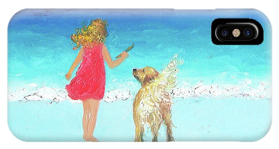 Beach iPhone X Case featuring the painting Beach Painting 'Sunkissed Hair' by Jan Matson