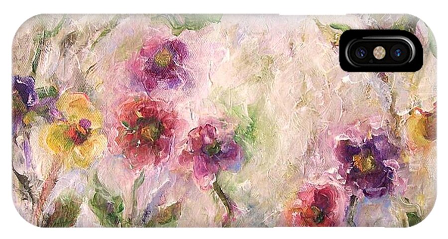 Impressionist Floral Art iPhone X Case featuring the painting Bloom by Mary Wolf