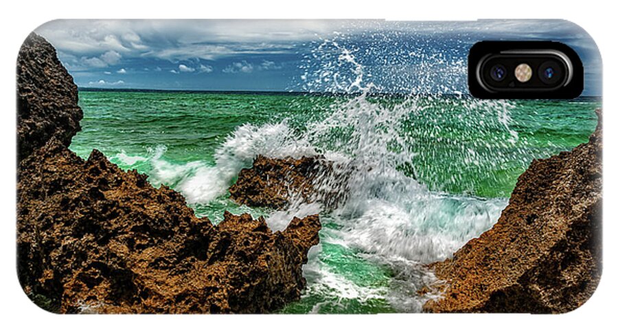 Rocks iPhone X Case featuring the photograph Blue Meets Green by Christopher Holmes