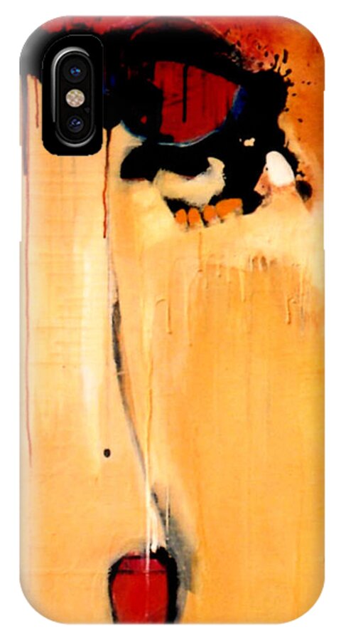 Abstract iPhone X Case featuring the painting Broken Heart by Marlene Burns