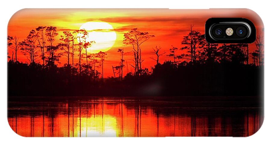 Sunset iPhone X Case featuring the photograph Burning Sky by Liza Eckardt