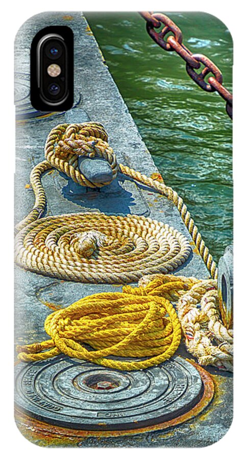 Photosbycate iPhone X Case featuring the photograph Coiled Rope by Cate Franklyn