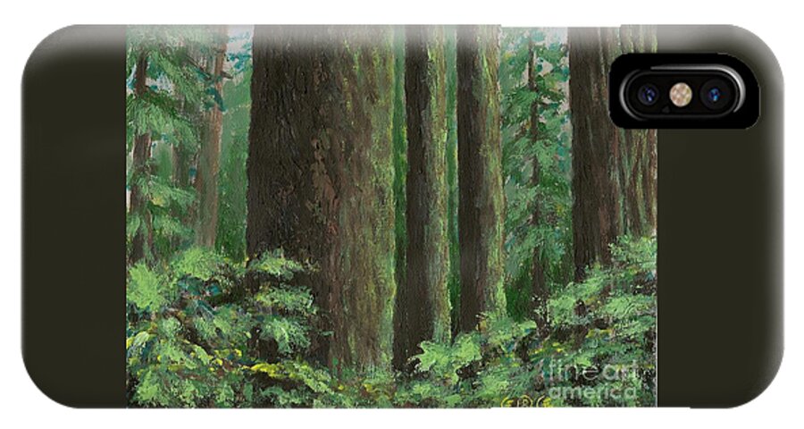Landscapes iPhone X Case featuring the painting Dark Forest by George I Perez