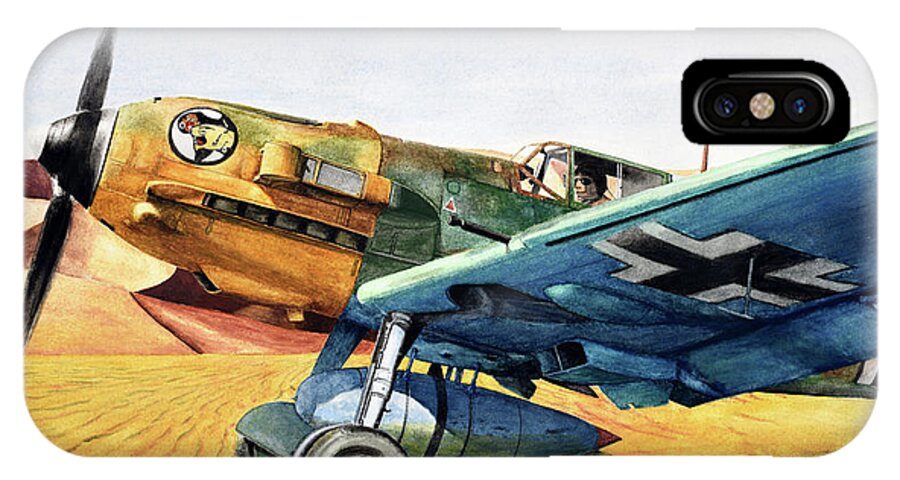 Luftwaffe iPhone X Case featuring the painting Desert Storm by Oleg Konin