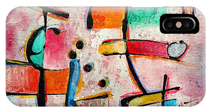 Abstract iPhone X Case featuring the painting Expression # 12 by Jason Williamson