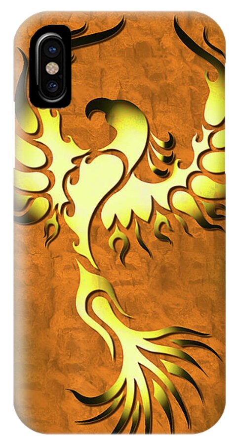 Fire Bird iPhone X Case featuring the digital art Firebird by Robert Ball