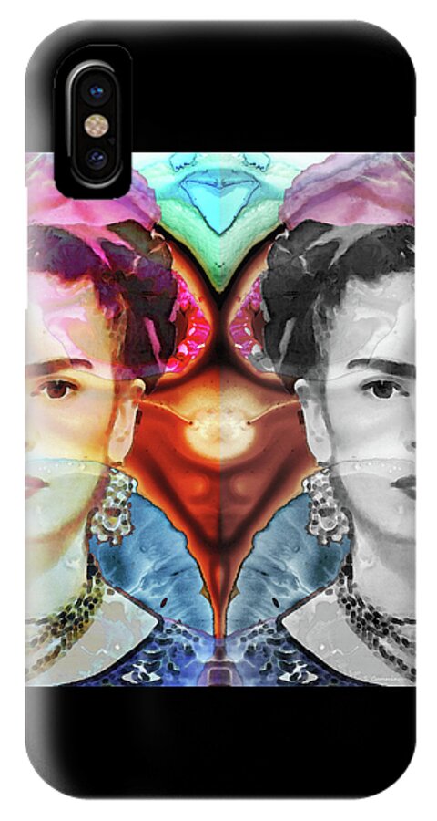 Frida Kahlo iPhone X Case featuring the painting Frida Kahlo Art - Seeing Color by Sharon Cummings