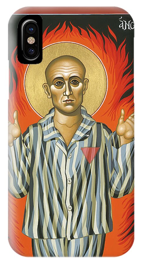 William Hart Mcnichols iPhone X Case featuring the painting Holy Priest Anonymous One of Sachsenhausen 013 by William Hart McNichols