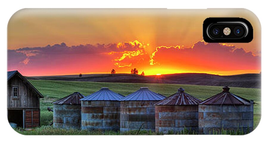Cheney iPhone X Case featuring the photograph Home Town Sunset Panorama by Mark Kiver