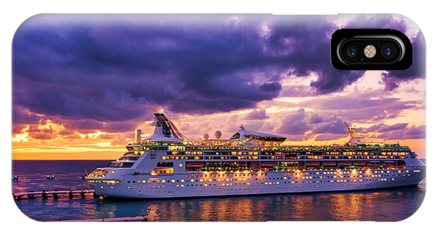 Cruise Ship iPhone X Case featuring the photograph Late arrival in Cozumel by Tatiana Travelways