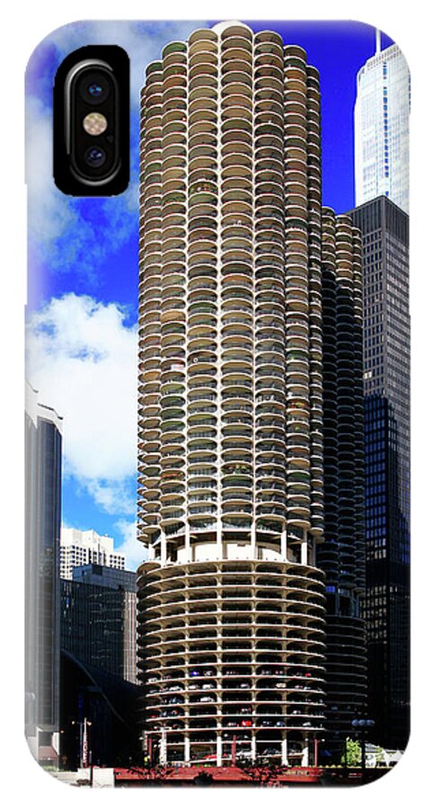 Architecture iPhone X Case featuring the photograph Marina City Corncob Tower by Patrick Malon
