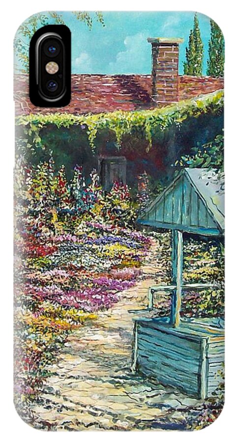 Garden iPhone X Case featuring the painting Mary's Garden by Sinisa Saratlic