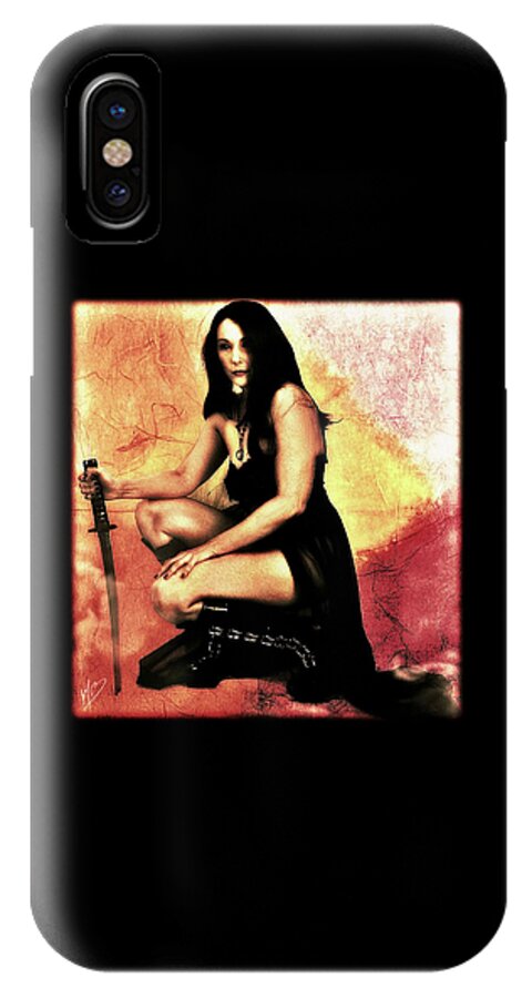 Dark iPhone X Case featuring the digital art Nancy 3 by Mark Baranowski