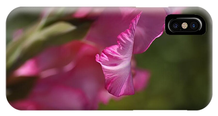 Hortulanus Art iPhone X Case featuring the photograph Pink Side Of Gladioli by Joy Watson