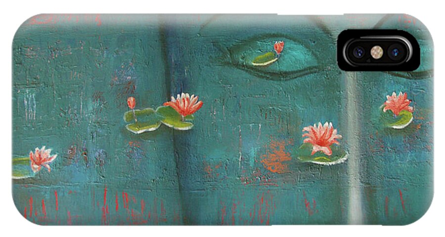 Buddha iPhone X Case featuring the painting Pure Thoughts by Mini Arora
