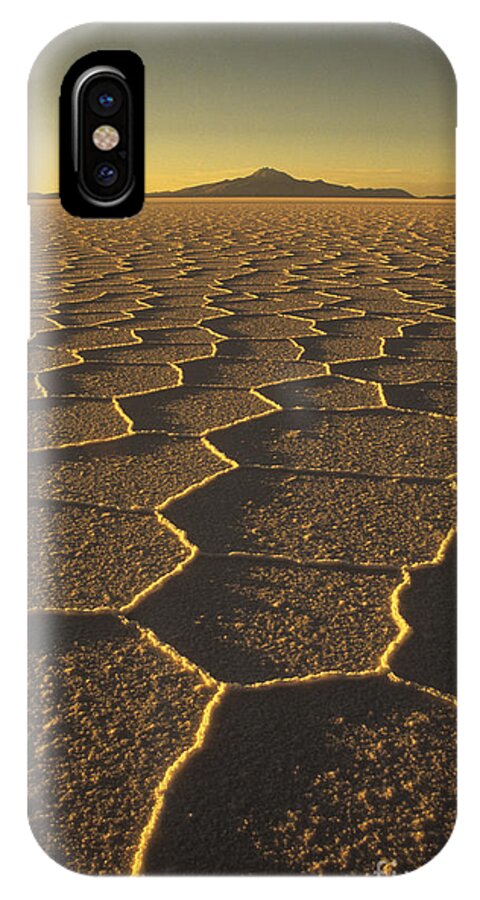 Bolivia iPhone X Case featuring the photograph Salar de Uyuni and Tunupa volcano by James Brunker