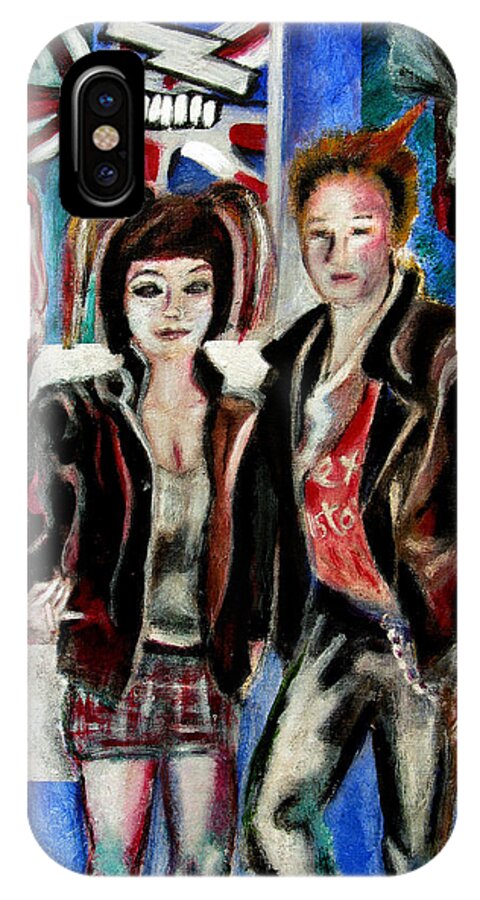 People iPhone X Case featuring the painting Sheena is a punk rocker by Tom Conway