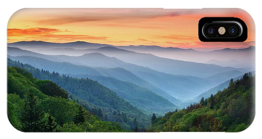 #faatoppicks iPhone X Case featuring the photograph Smoky Mountains Sunrise - Great Smoky Mountains National Park by Dave Allen