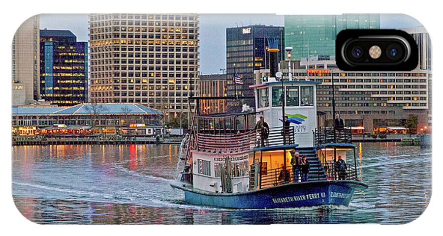 Elizabeth River iPhone X Case featuring the photograph The Ferry to Portsmouth by Jerry Gammon