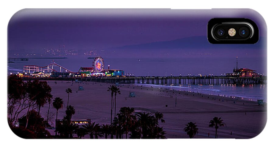  Santa Monica Pier At Night iPhone X Case featuring the photograph The Pier After Dark by Gene Parks