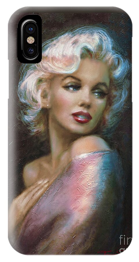 Marilynmonroe iPhone X Case featuring the painting Theo's Marilyn WW Blue by Theo Danella