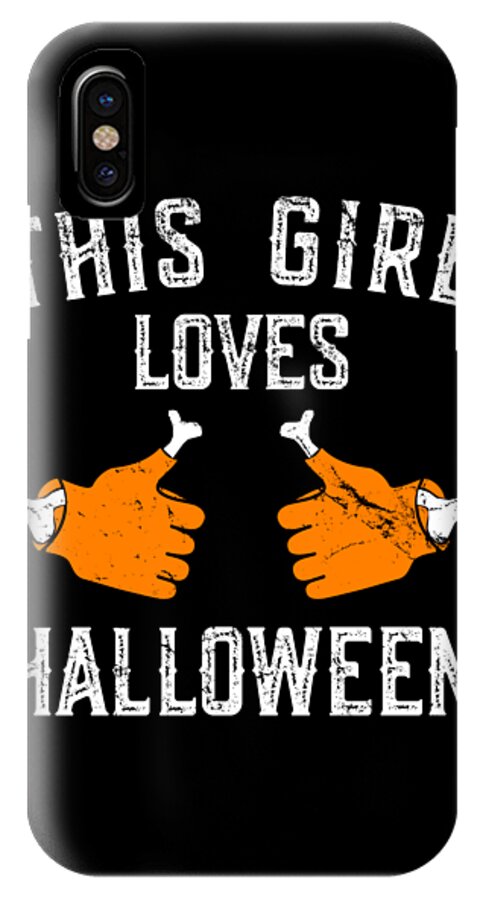 Funny iPhone X Case featuring the digital art This Girl Loves Halloween by Flippin Sweet Gear