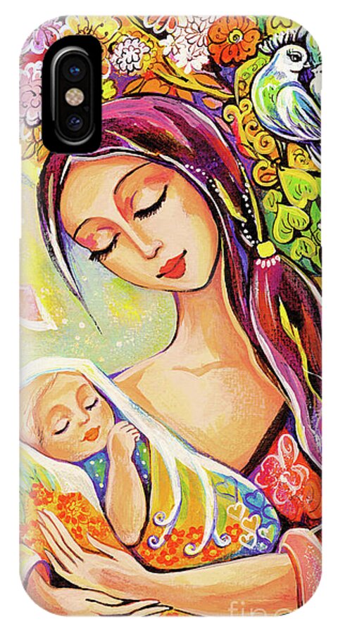 Mother And Child iPhone X Case featuring the painting Tree of Life by Eva Campbell