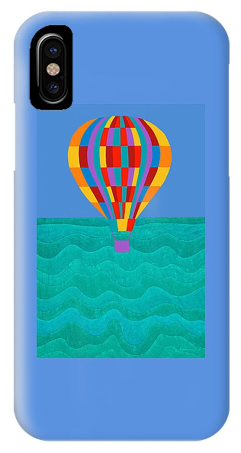 Hot Air Balloon iPhone X Case featuring the painting Up Up and Away by Synthia SAINT JAMES