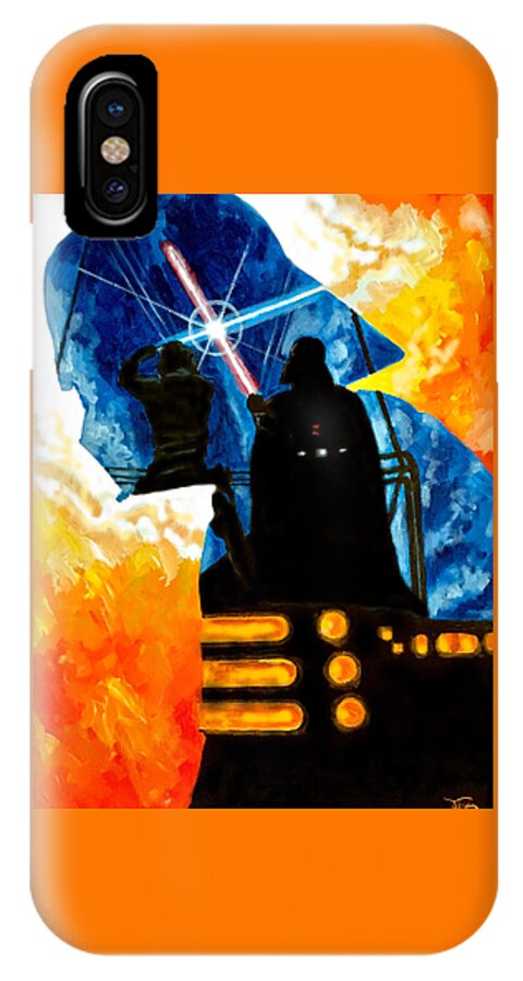 Vader iPhone X Case featuring the painting Vader by Joel Tesch