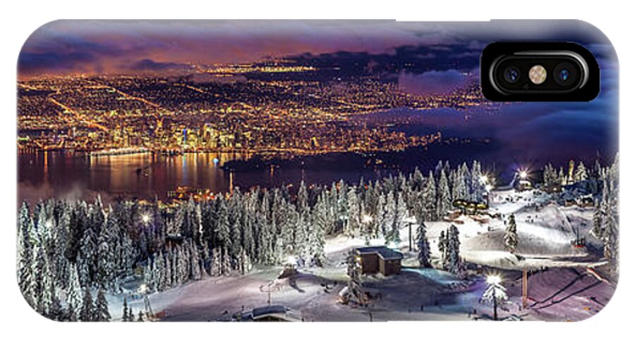 Vancouver iPhone X Case featuring the photograph Vancouver City panorama from Grouse Mountain by Pierre Leclerc Photography